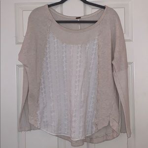 Free people beige ling sleeve